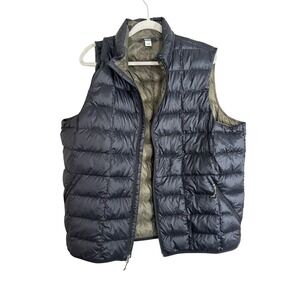 REI Co-op Down Vest Mens XL Black Olive Green Puffer Sleeveless Jacket Layering